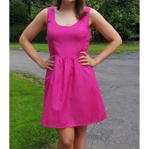 New Vineyard Vines Silk Dress Size 10 Sleeveless Lined Pink NEW $188 Swiss Dot - Picture 1 of 16